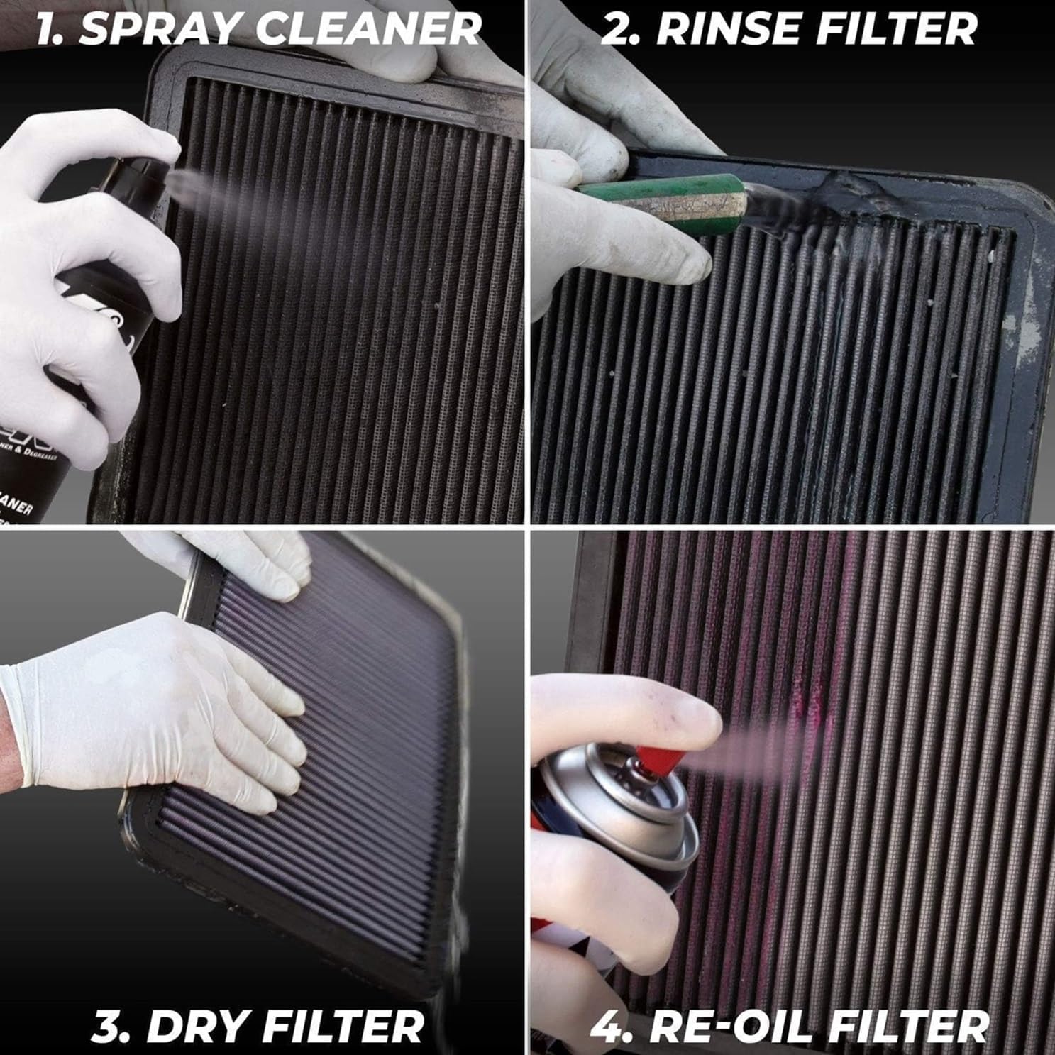 kit limpieza filtros K&N, mantenimiento filtros de aire, power kleen K&N, aceite rojo filtro K&N, restaurar filtro de alto flujo, kit para filtros aceitados, limpieza filtro algodón, desengrasante para filtros, filtro alto rendimiento K&N, flujo de aire filtro, productos K&N originales, cuidado de filtros automotrices
