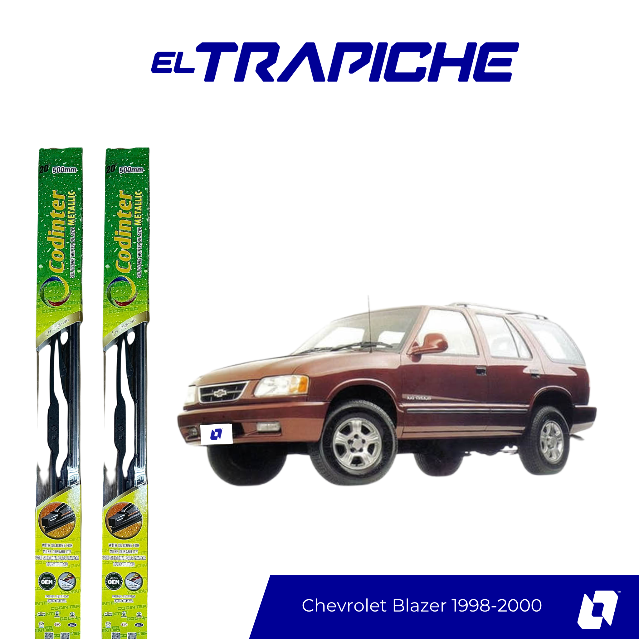 Limpiaparabrisas Chevrolet Blazer 1998-2000 Metálicas Codinter