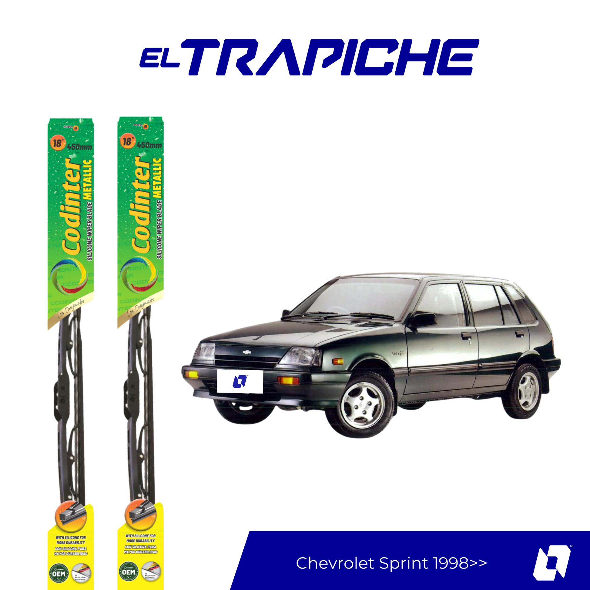 Limpiaparabrisas Chevrolet Sprint 1998 en adelante Metálicas Codinter