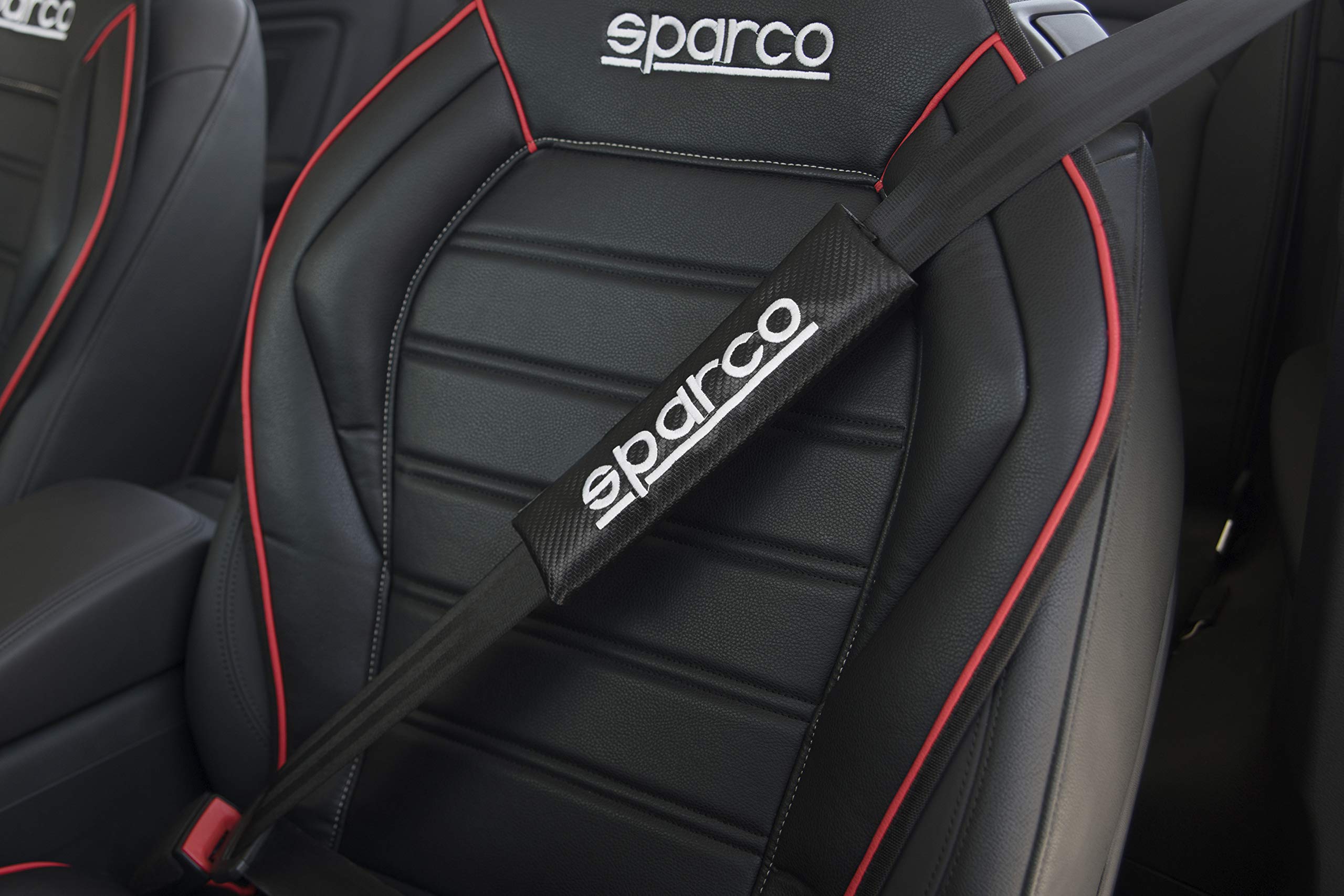 protector cinturón Sparco, accesorios deportivos auto, confort conducción, cinturón acolchado, Sparco original, seguridad y estilo