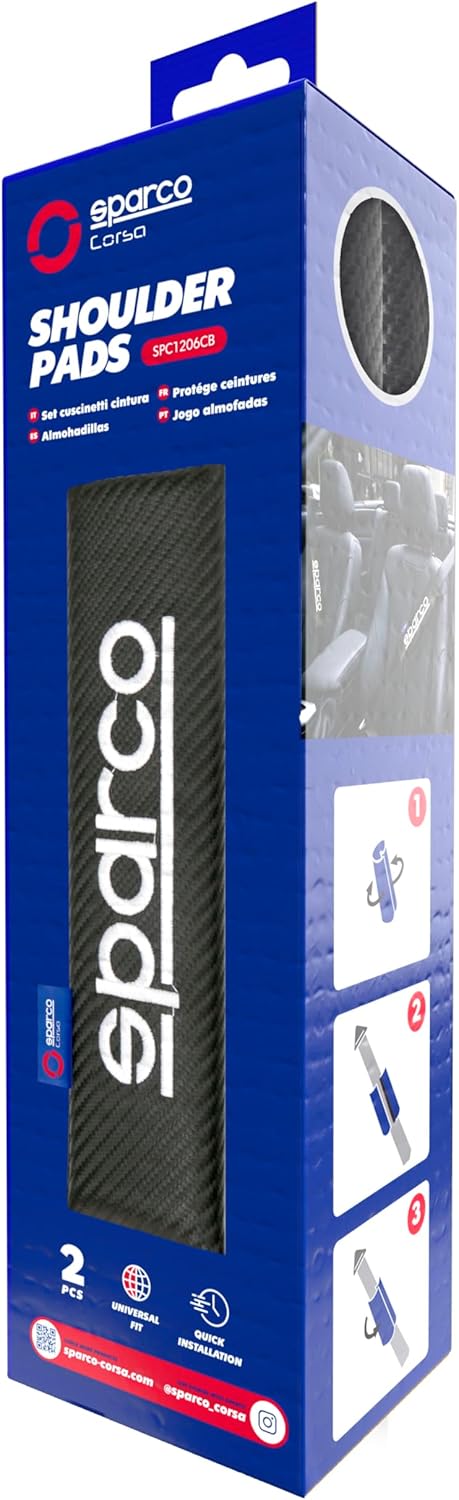 protector cinturón Sparco, accesorios deportivos auto, confort conducción, cinturón acolchado, Sparco original, seguridad y estilo