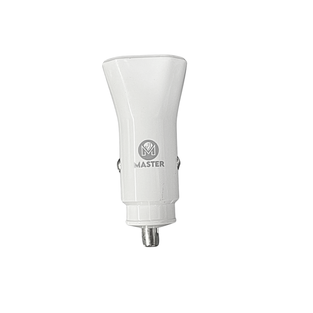 cargador carro, cargador encendedor, cargador USB auto, cargador tipo C carro, cargador Master blanco, accesorios vehículo, cargador doble puerto