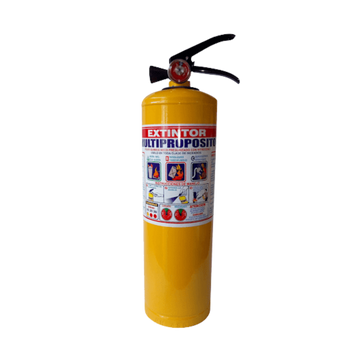 Extintor multipropósito 10 lb tipo ABC. Ideal para auto, hogar u oficina. Rápida acción, color visible y alta efectividad en emergencias.