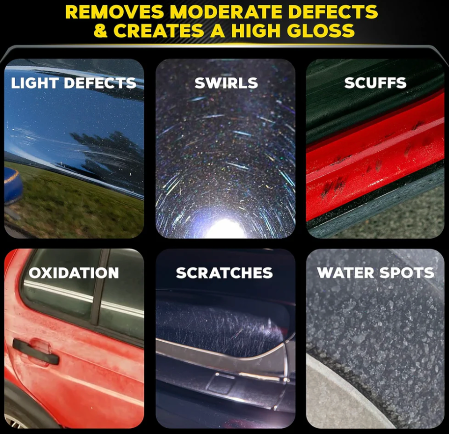 restaurador de pintura meguiars quita rayas, oxidacion, manchas, remolinos, marcas de agua