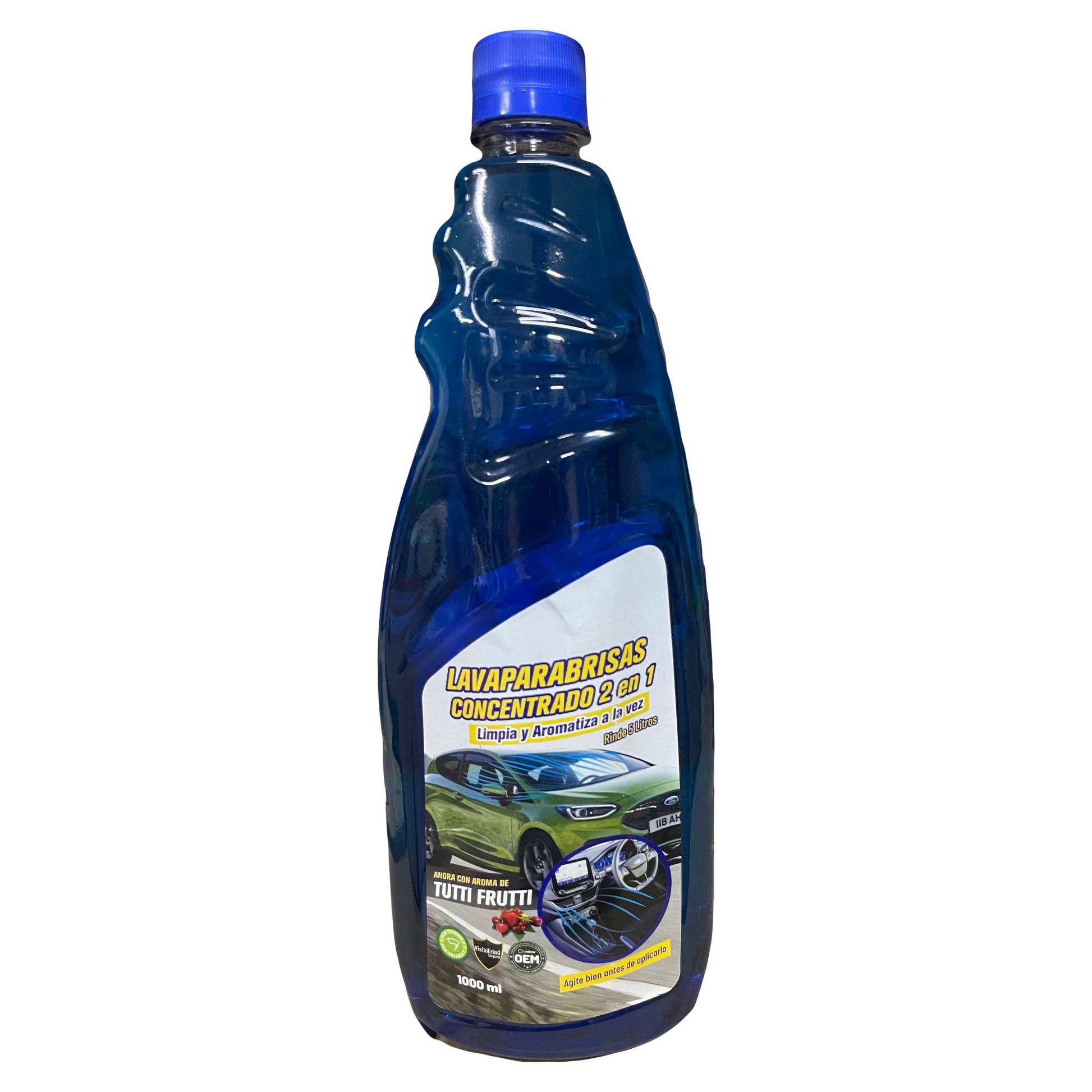 Líquido para lavaparabrisas con fácil aplicación. Elimina grasa, insectos y suciedad sin rayar. Antibacterial, antiempañante y protege el sistema de limpieza.