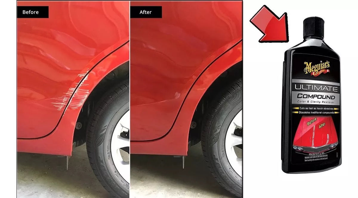 Elimina rayones, oxidación y marcas con Ultimate Compound de Meguiar’s. Restaura el brillo de la pintura con seguridad y resultados profesionales.